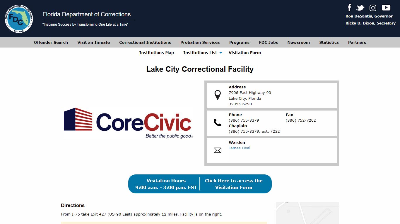 Lake City Correctional Facility - Florida Department of Corrections